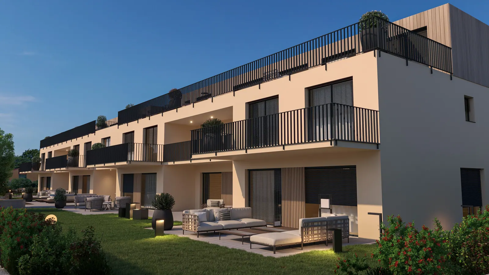 Wohnung Nr. 3 im Neubau Living the Dream, Fahrwangen AG – Visualisierung Aussenansicht