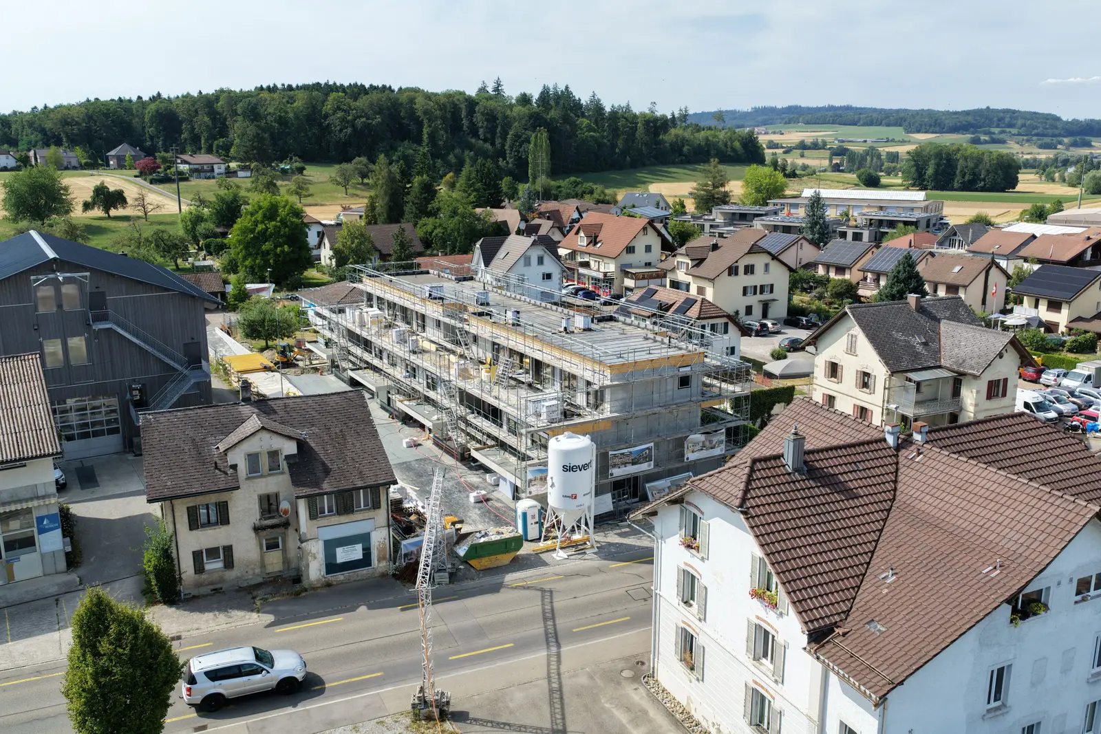 Neubau Stickiweg 2 in Fahrwangen aus der Luft