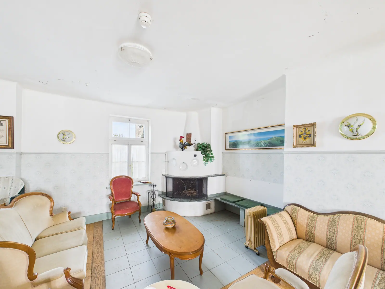 Salon mit Cheminée – Hotel Felchlin auf der Rigi, Arth SZ
