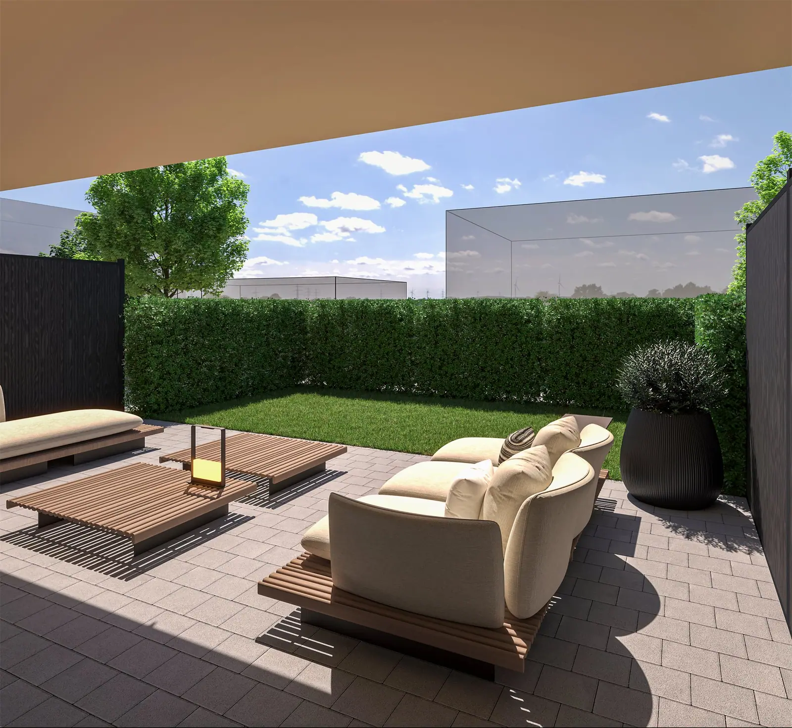 Visualisierung: Terrasse – Gartenwohnung in Fahrwangen AG