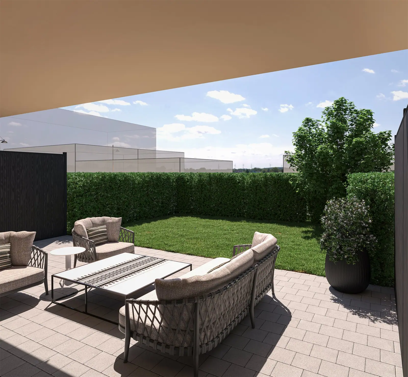 Visualisierung: Gartensitzplatz – Gartenwohnung in Fahrwangen AG