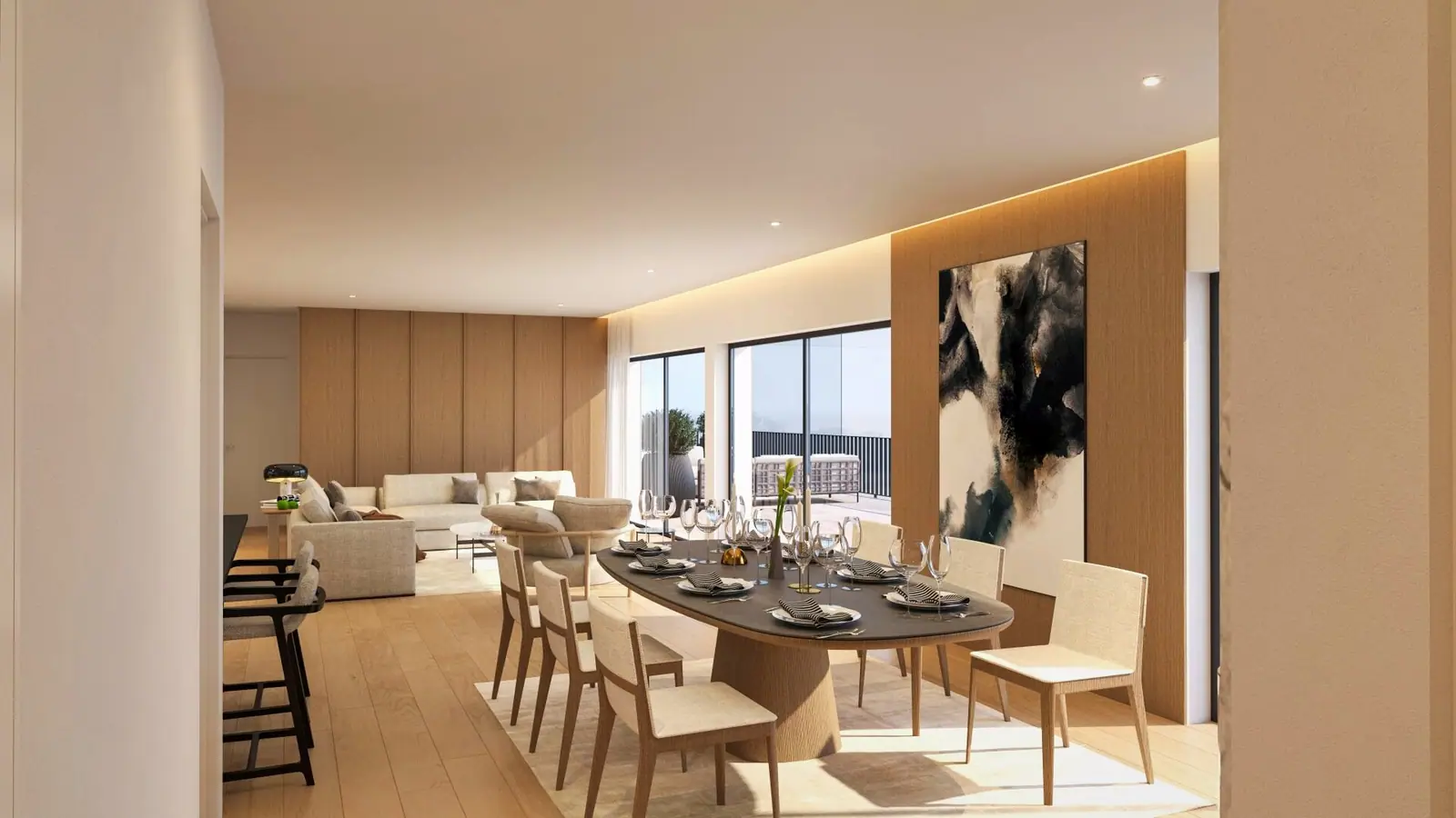 Visualisierung: Essbereich – Penthouse in Fahrwangen AG